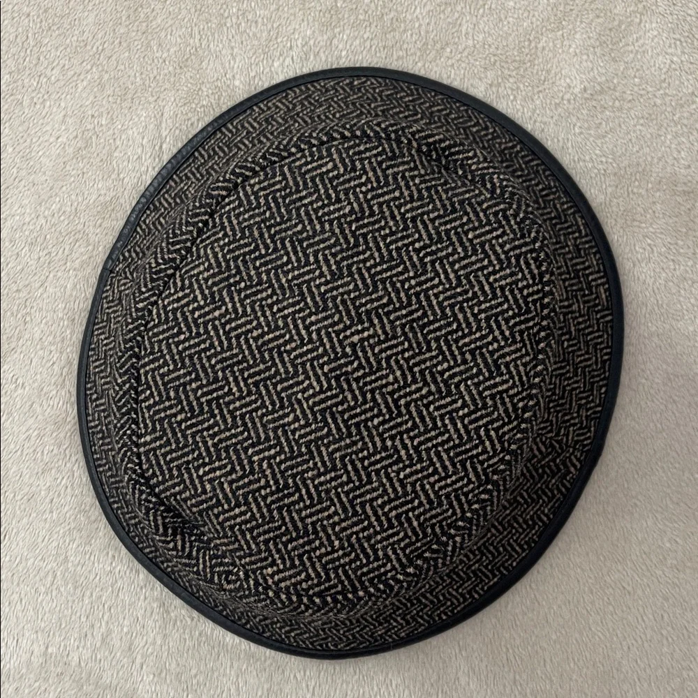 HERMES Bucket Hat in Herringbone Pattern